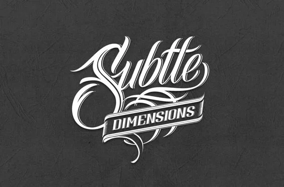 Subtle Dimensions Black White Typography Branding