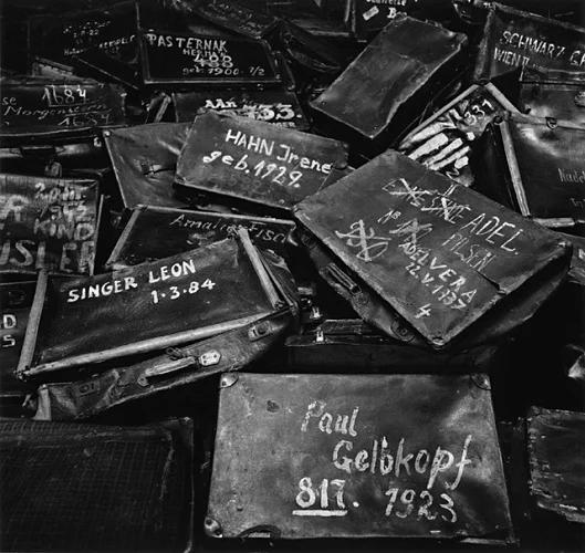Suitcases Piled High Contrast Dramatic Mysterious