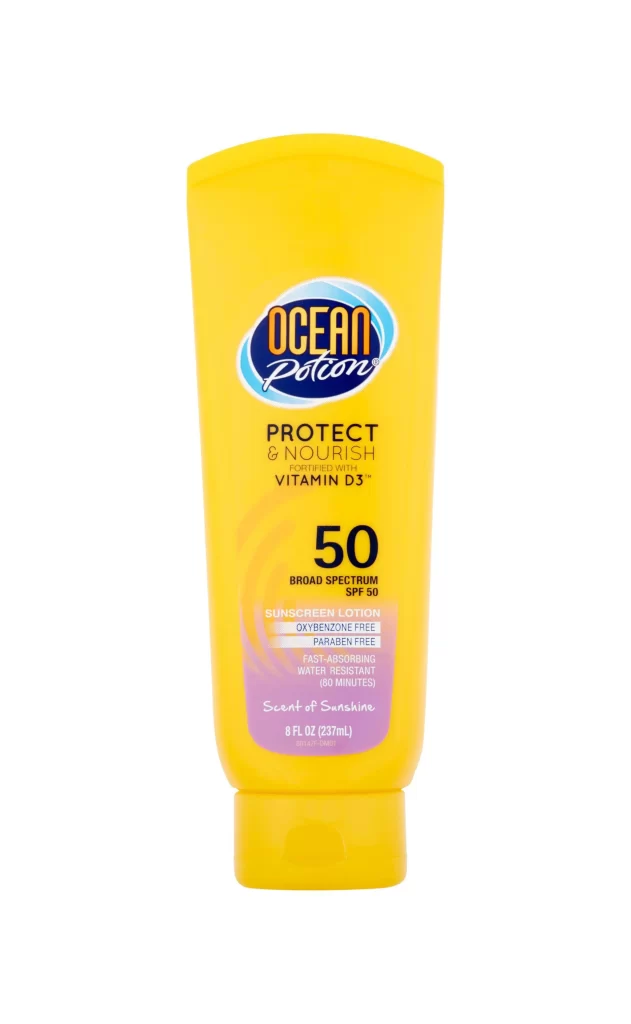 Sunscreen Lotion Tube Yellow Plastic Broad Spectrum