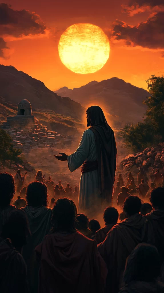 Sunset Sermon Crowd Mountain