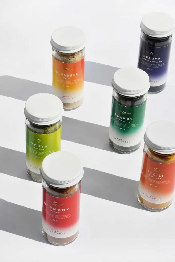 Superfoods Jar Vibrant Gradient Natural Organic