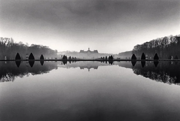 Symmetrical Reflection Minimalist High Contrast Mysterious Landscape