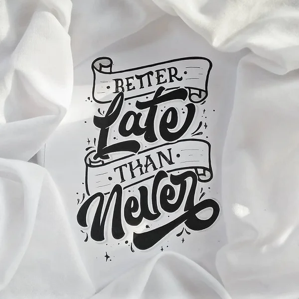 T Shirt Motivational Quote Black White