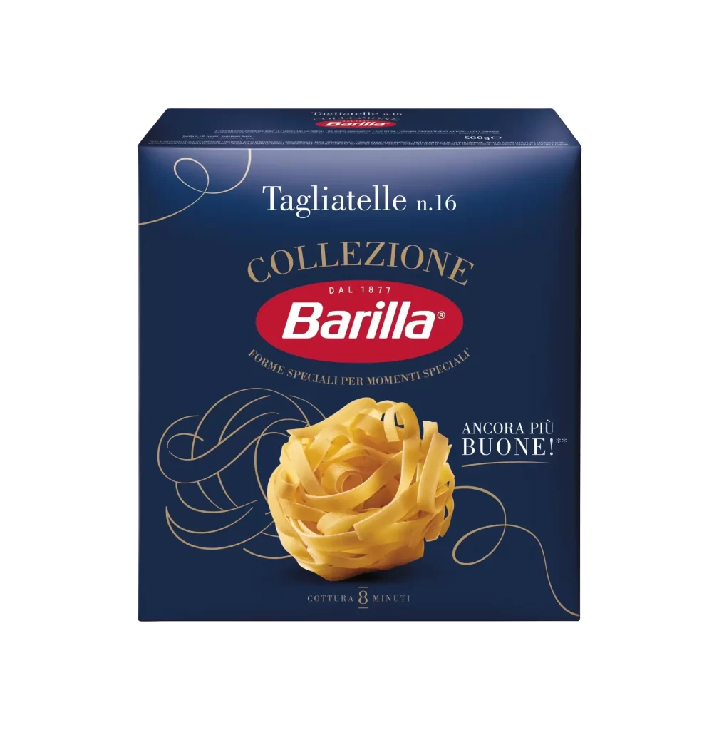 Tagliatelle Pasta Blue Gold Elegant