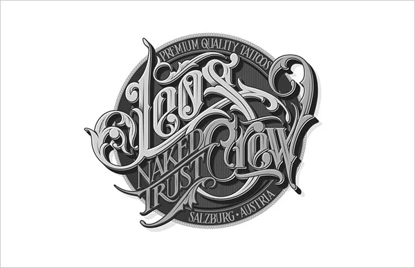 Tattoo Studio Black White Lettering