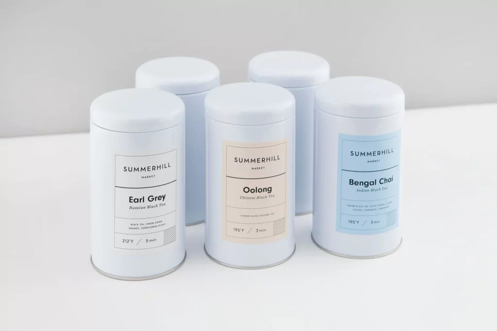 Tea Tin White Minimalist Beverage