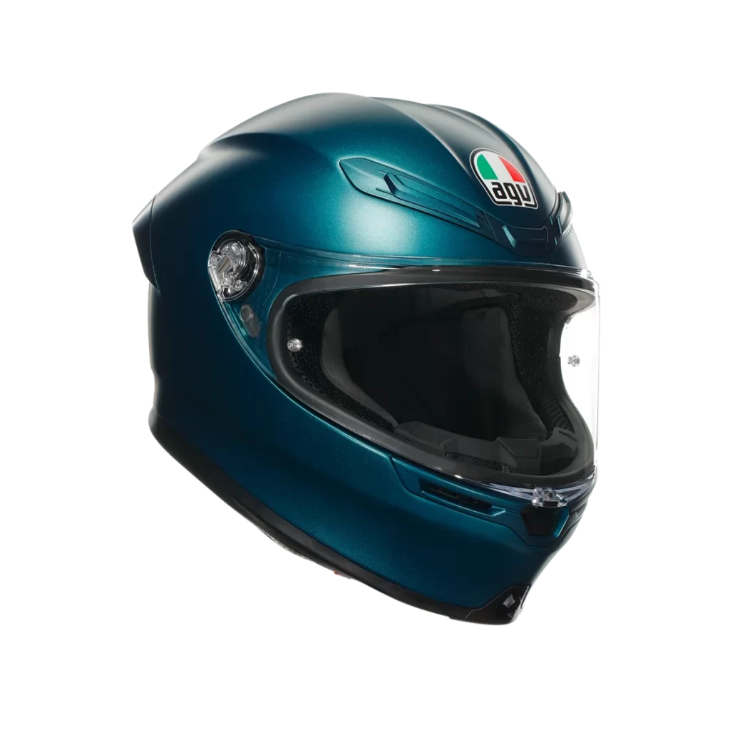 Teal Motorcycle AGV Helmet Glossy Italian Brand
