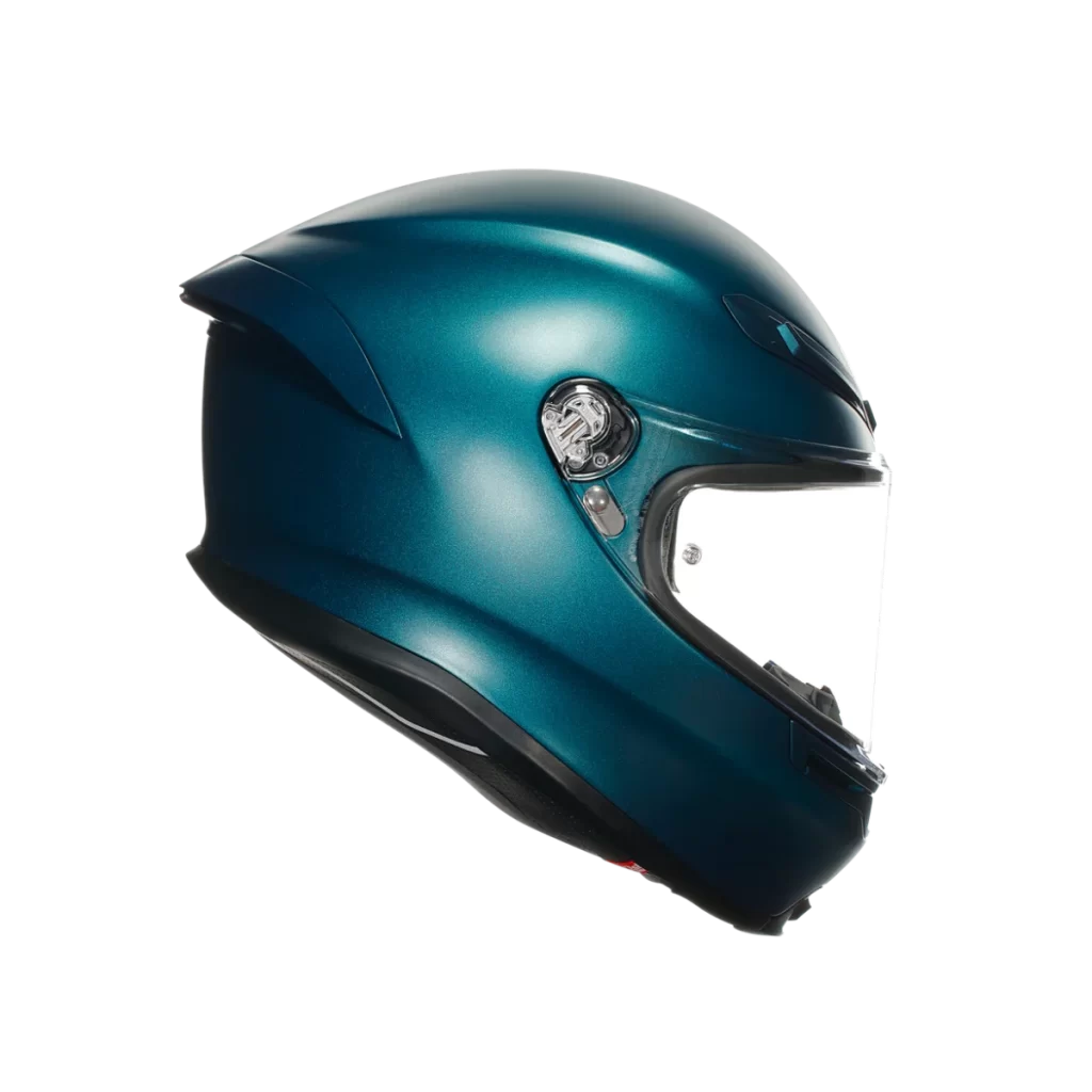 Teal Motorcycle Helmet Glossy Clear Shield