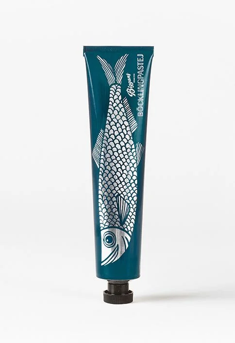 Teal Tube Fish Illustration Bold Design Skincare
