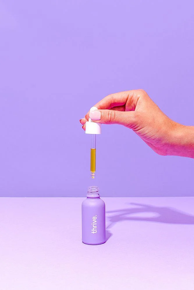 Thrive Serum Bottle Glass Purple Dropper Skincare