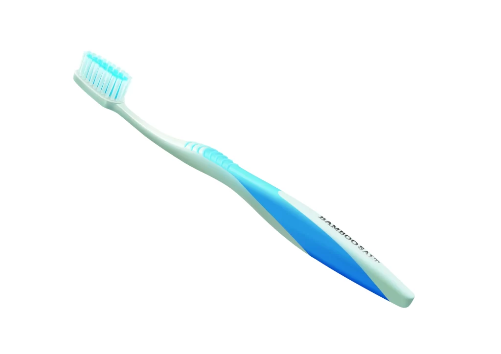 Toothbrush Blue Handle White Bristles Oral Care