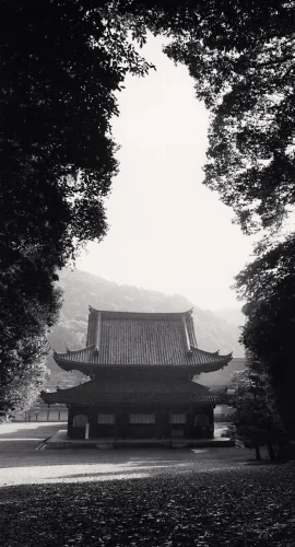 Traditional Architecture Dramatic High Contrast Mysterious Atmospheric