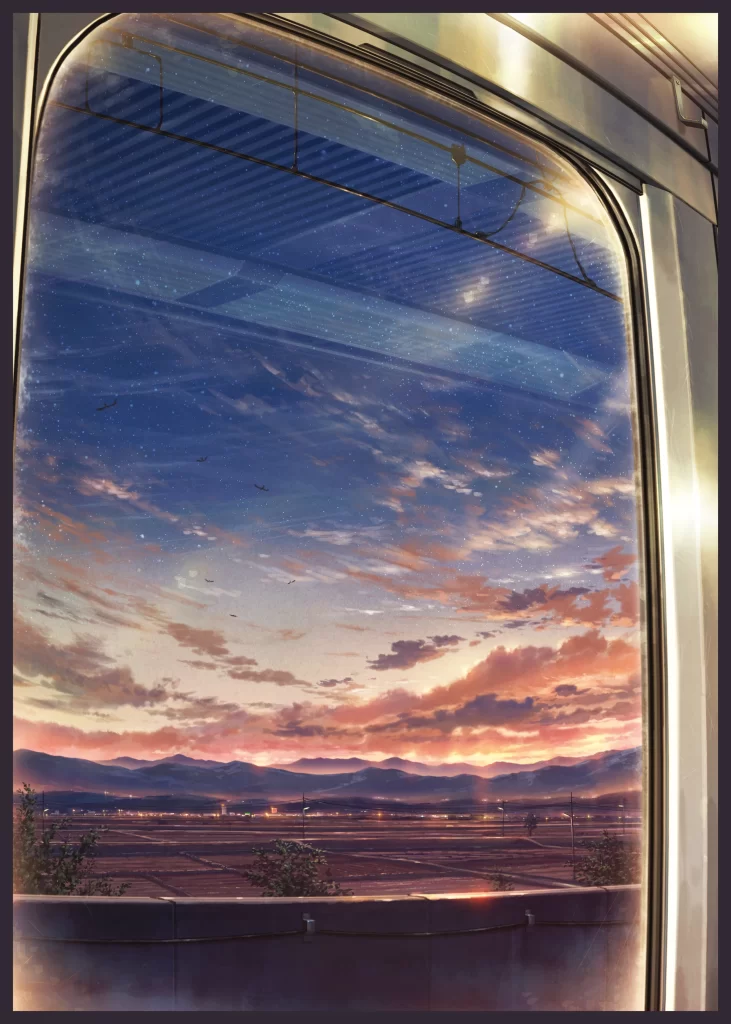 Train Window Sunset Sky Mountains