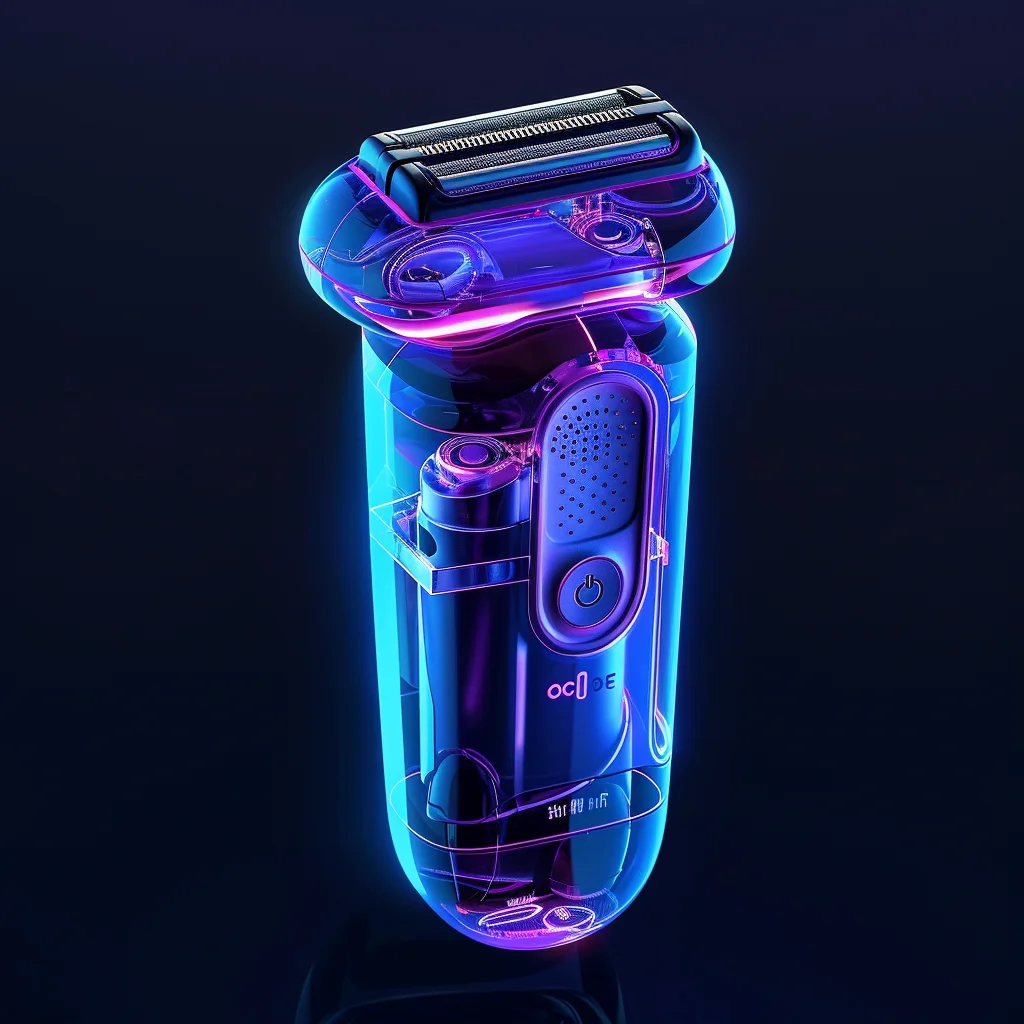 transparent 3D structure shaver electric blue
