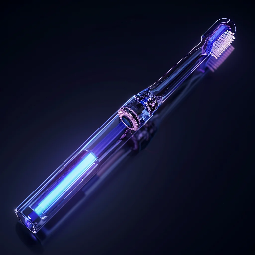 transparent 3D structure toothbrush electric blue
