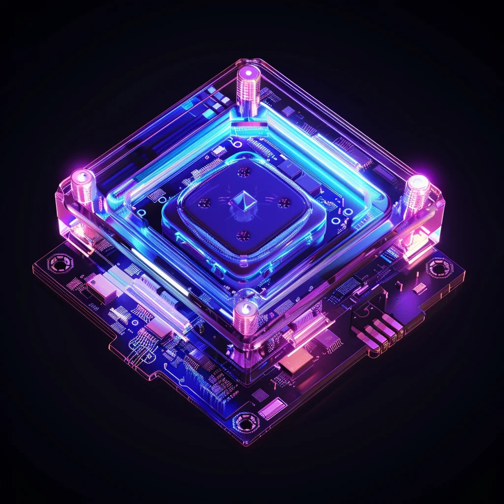 transparent blue structure AMD Intel CPU 3D