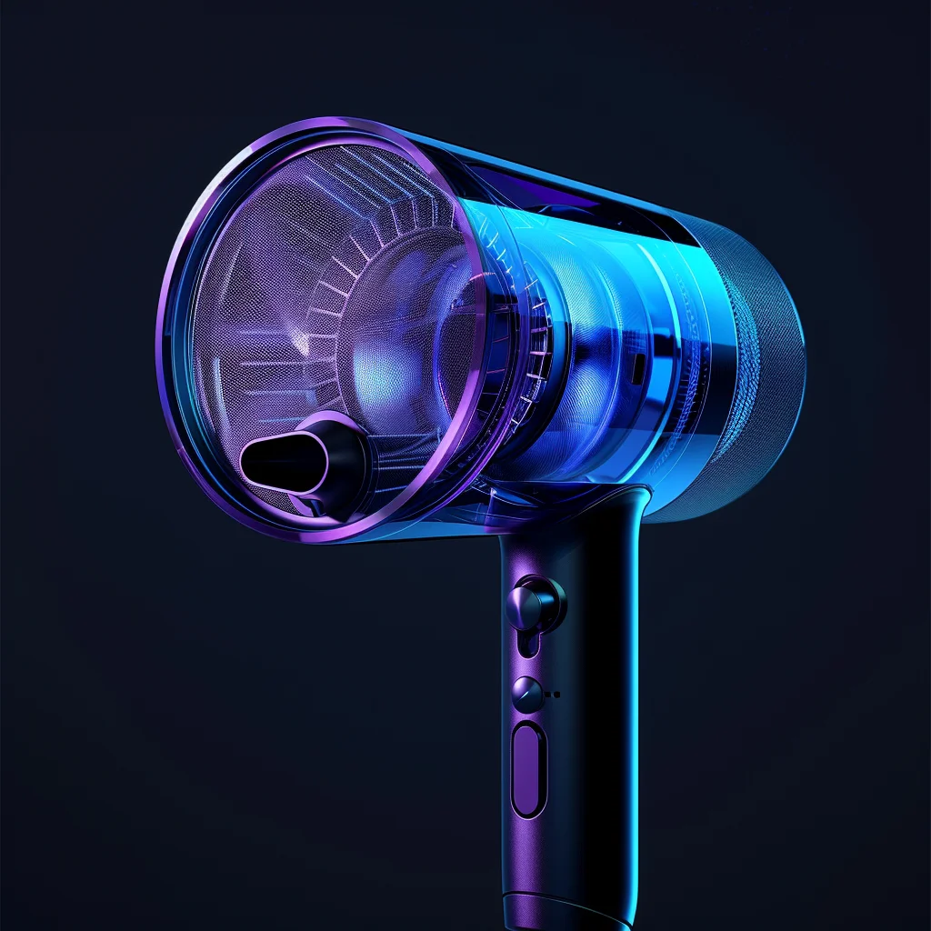 transparent blue structure dryer hair dyson 3D