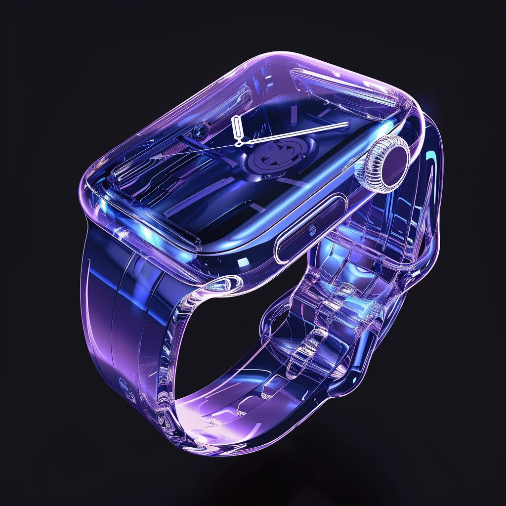 transparent blue structure watch apple iWatch 3D