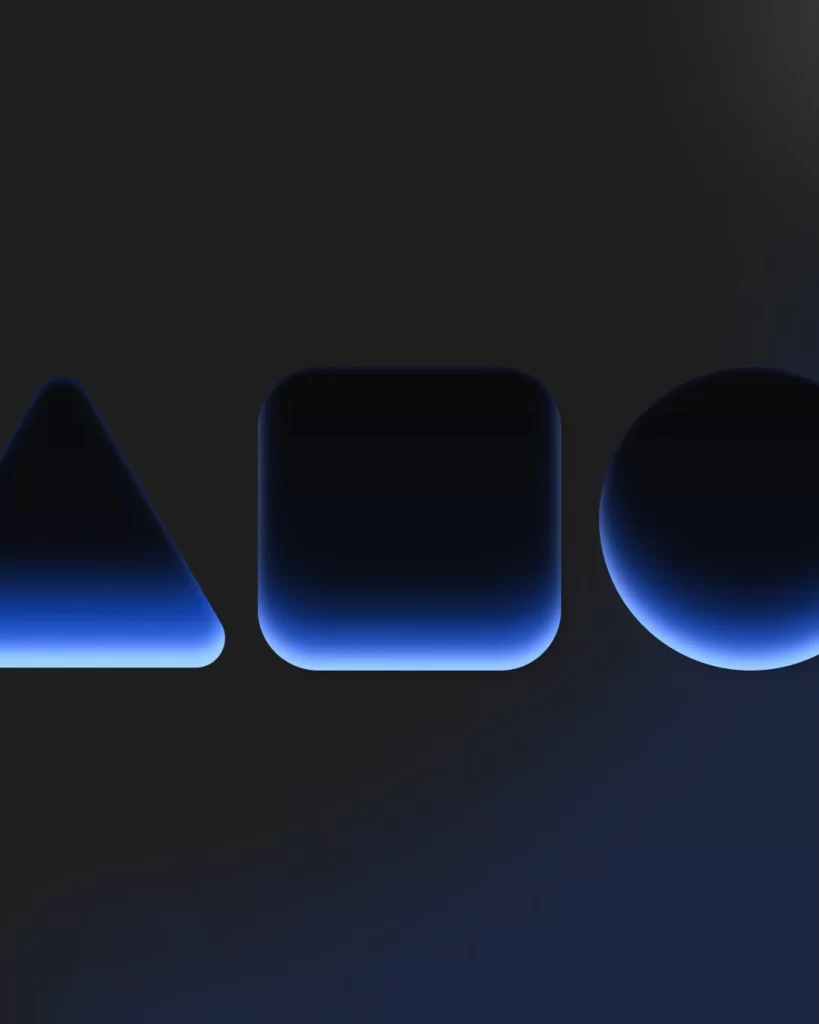 Triangle Square Circle Blue Gradient