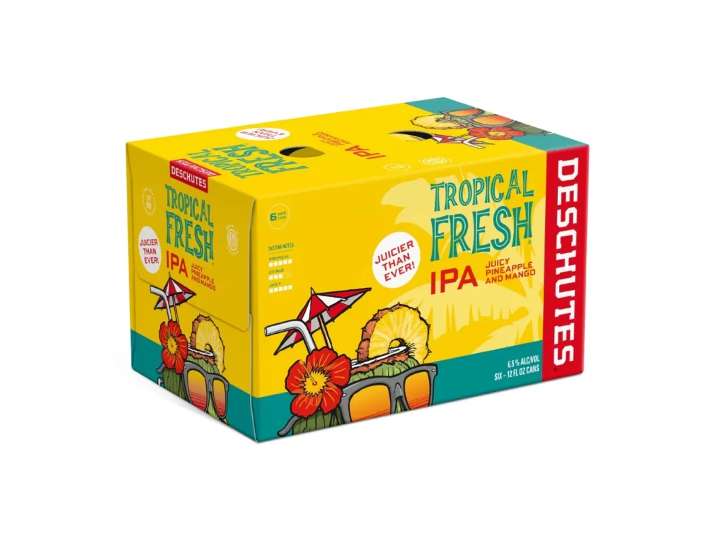Tropical Fresh IPA Yellow Red Packaging