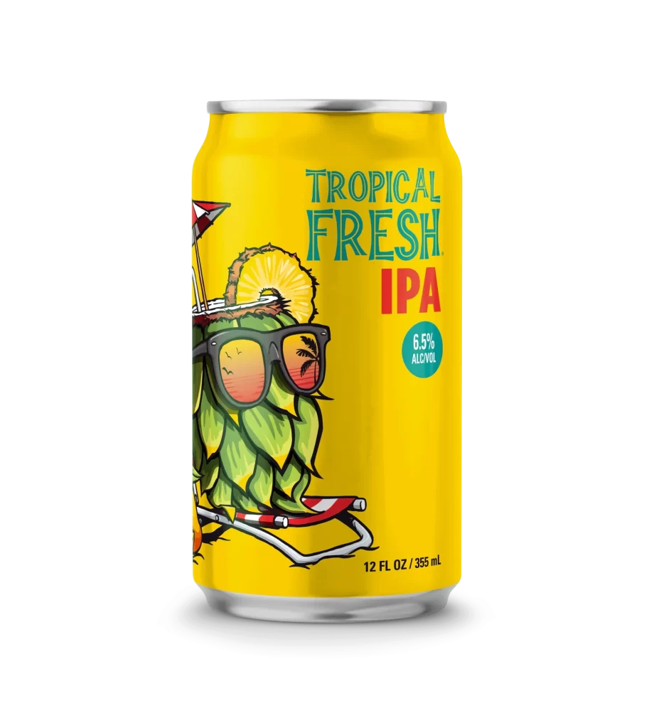 Tropical Fresh IPA Yellow Green Packaging