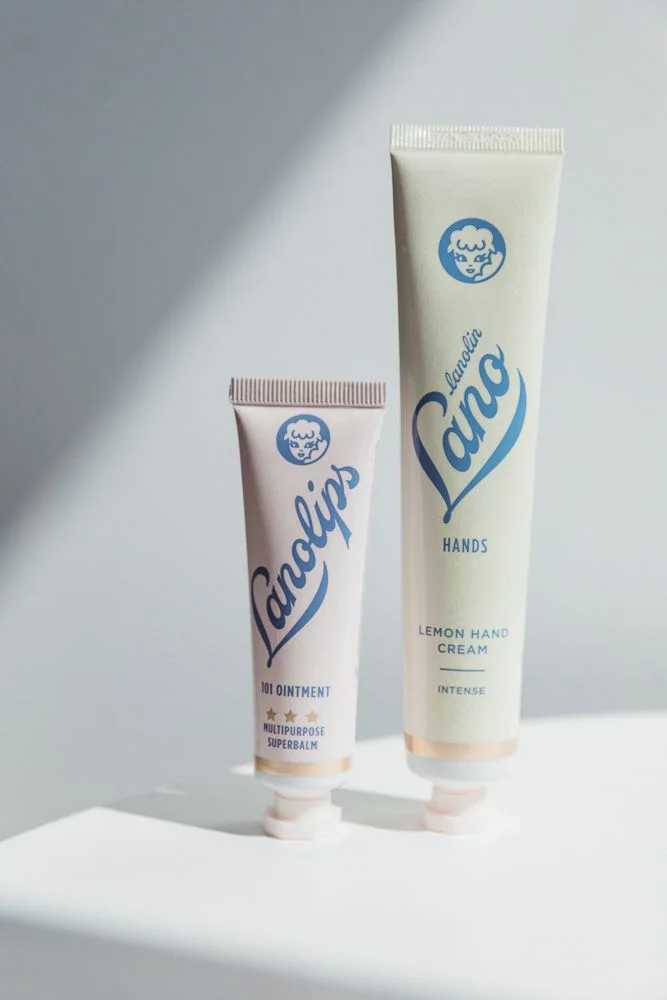 Tube Cream Soft Pastel Blue Logo Skincare
