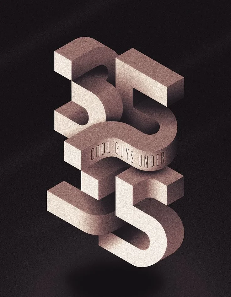 Typography 3d Brown Black