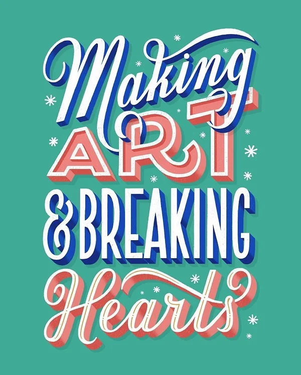 Typography Art Red Blue Green Poster
