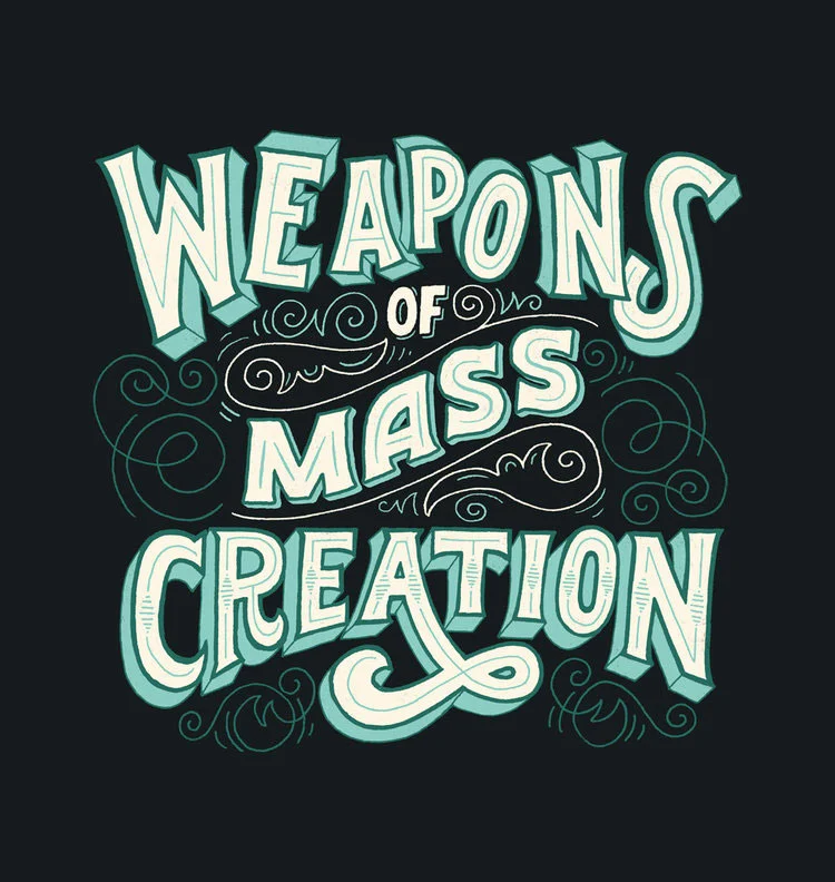 Typography Artwork Teal White Black Inspirational