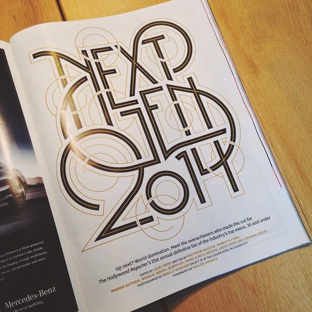 Typography Black Gold Magazine Cover Art