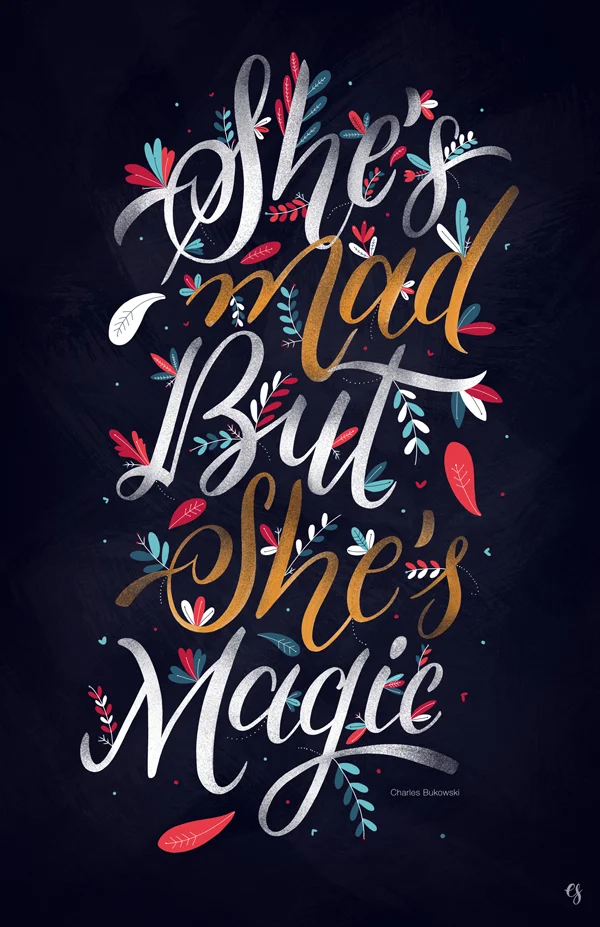 Typography Black Gold Red Blue Inspirational