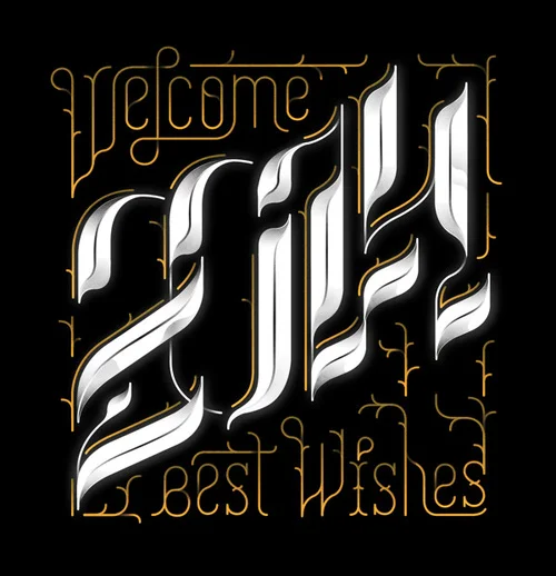 Typography Black Gold White Greeting Card