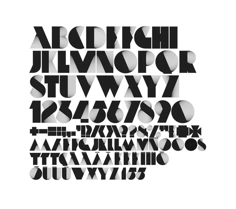 Typography Black White Alphabet