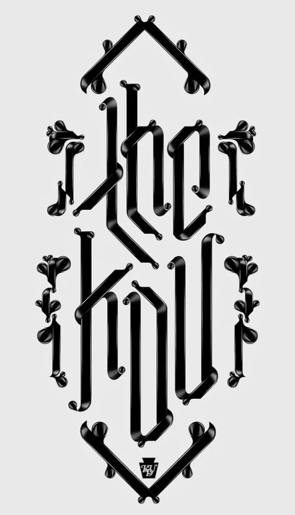 Typography Black White Artistic