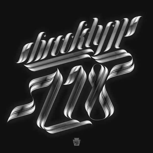 Typography Black White Brooklyn 11218