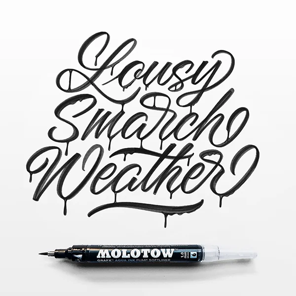Typography Black White Calligraphy Pen