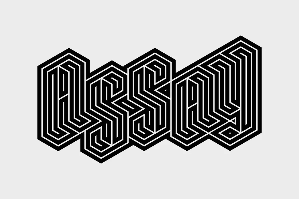 Typography Black White Geometric Modern