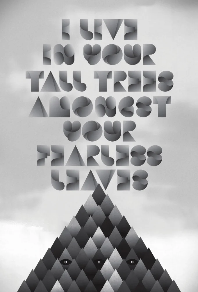 Typography Black White Nature