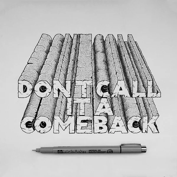 Typography Black White Pen Calligraphy