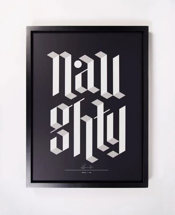 Typography Black White Poster Artistic