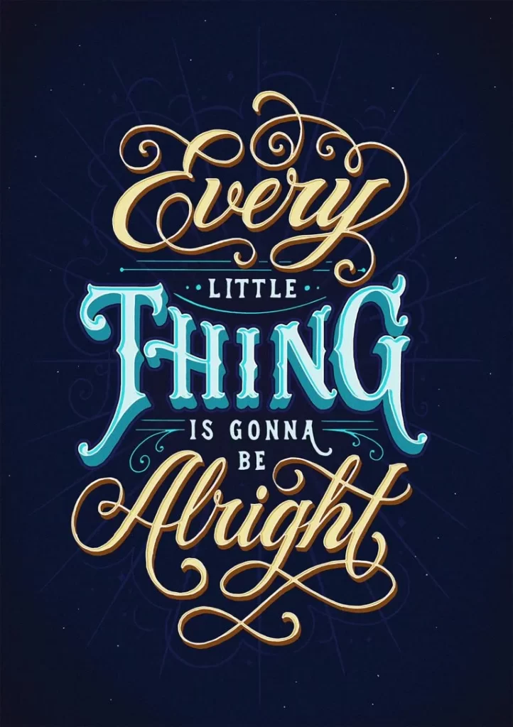 Typography Blue Gold Motivational Quote