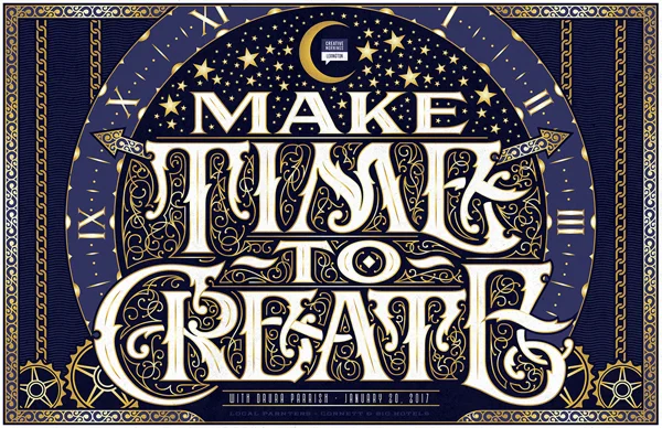 Typography Blue Gold Poster Motivational