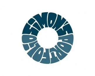 Typography Blue White Logo