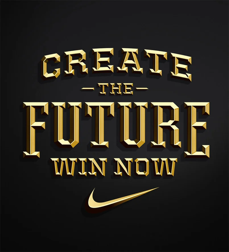 Typography Gold Black Motivational Quote Nike