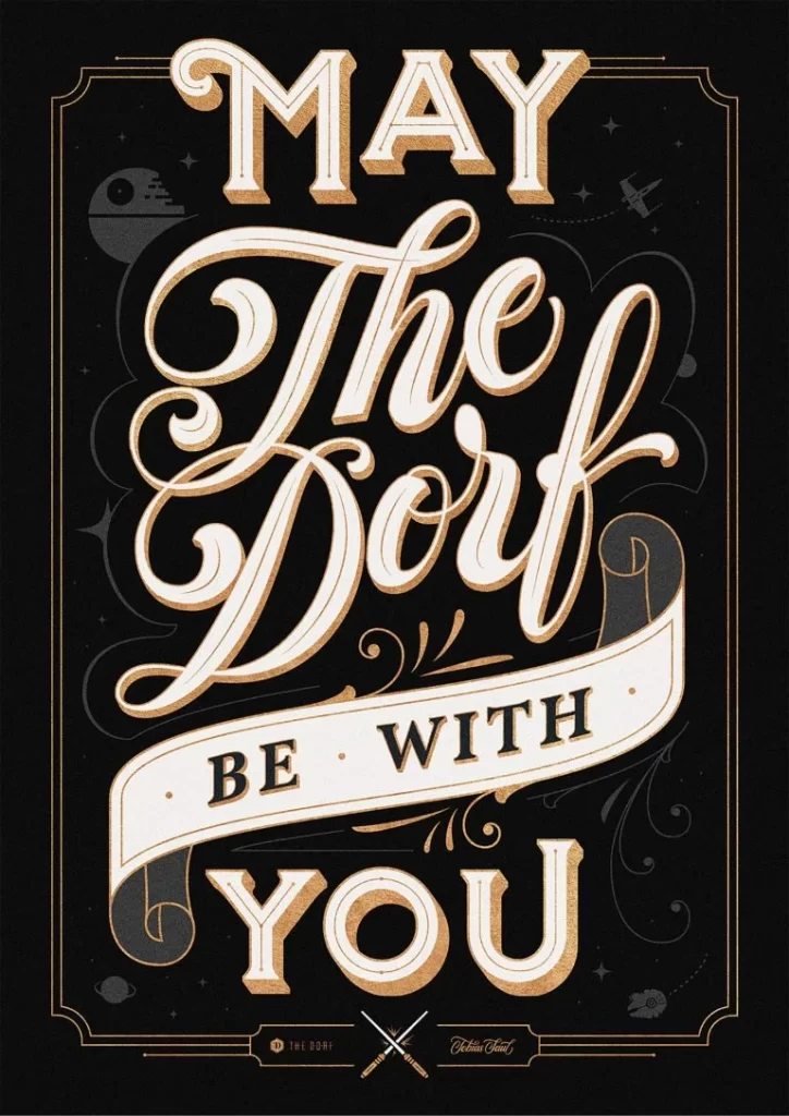 Typography Gold Black Poster