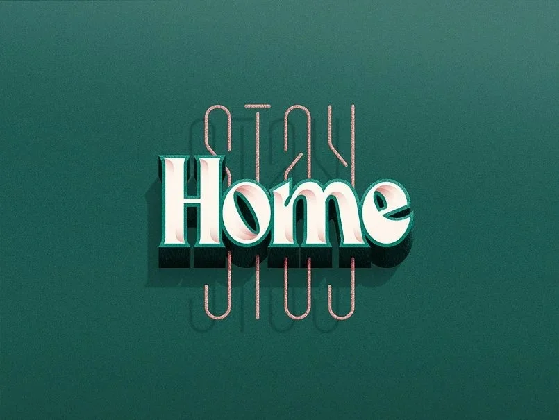 Typography Home Green White Motivational