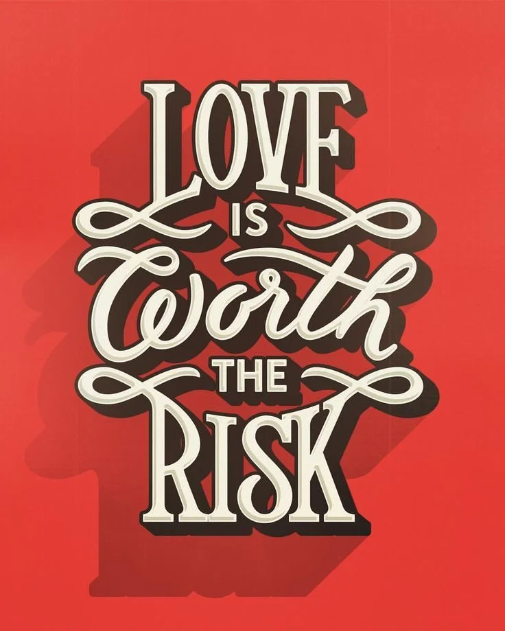 Typography Love Red White Inspirational Quote