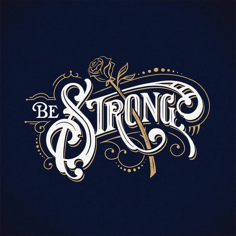 Typography Motivational Navy Blue Gold Inspirational