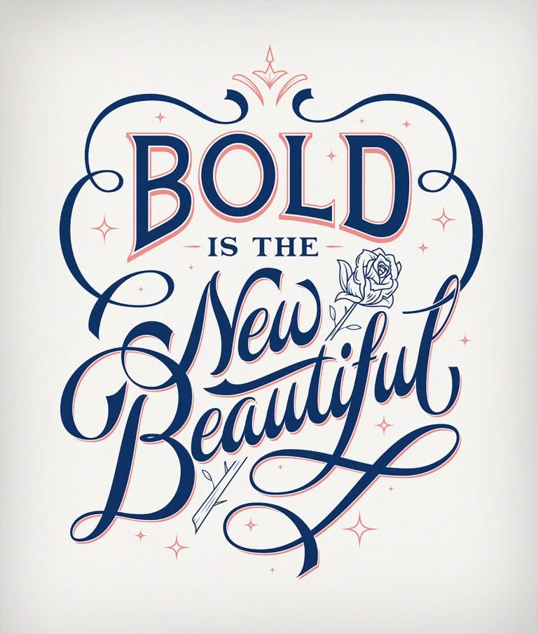 Typography Motivational Quote Navy Blue White