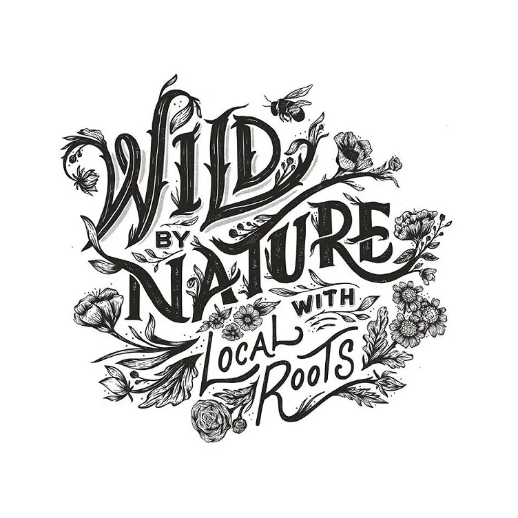 Typography Nature Black White